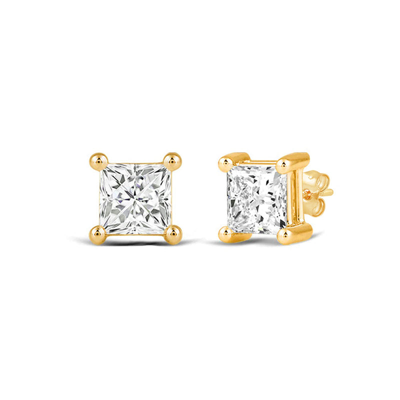 Classic Princess Brilliant Cut Diamond Martini Stud Earrings (F/G VS+)