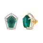 Aegis Emerald & Diamond Stud Earrings