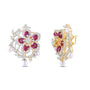 Petaline Ruby & Diamond Stud Earrings