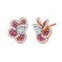 Fleuria Ruby & Diamond Stud Earrings