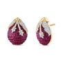 Crimselle Ruby & Diamond Stud Earrings