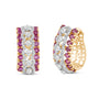 Flavia Ruby & Diamond Hoop Bali Earrings