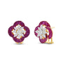 Fortuna Ruby & Diamond Stud Earrings