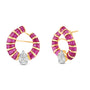 Riviera Loop Ruby & Diamond Fashion Earrings