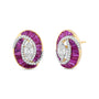 Oro Ruby & Diamond Stud Earrings