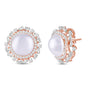 Pearla Pearl & Diamond Stud Earrings