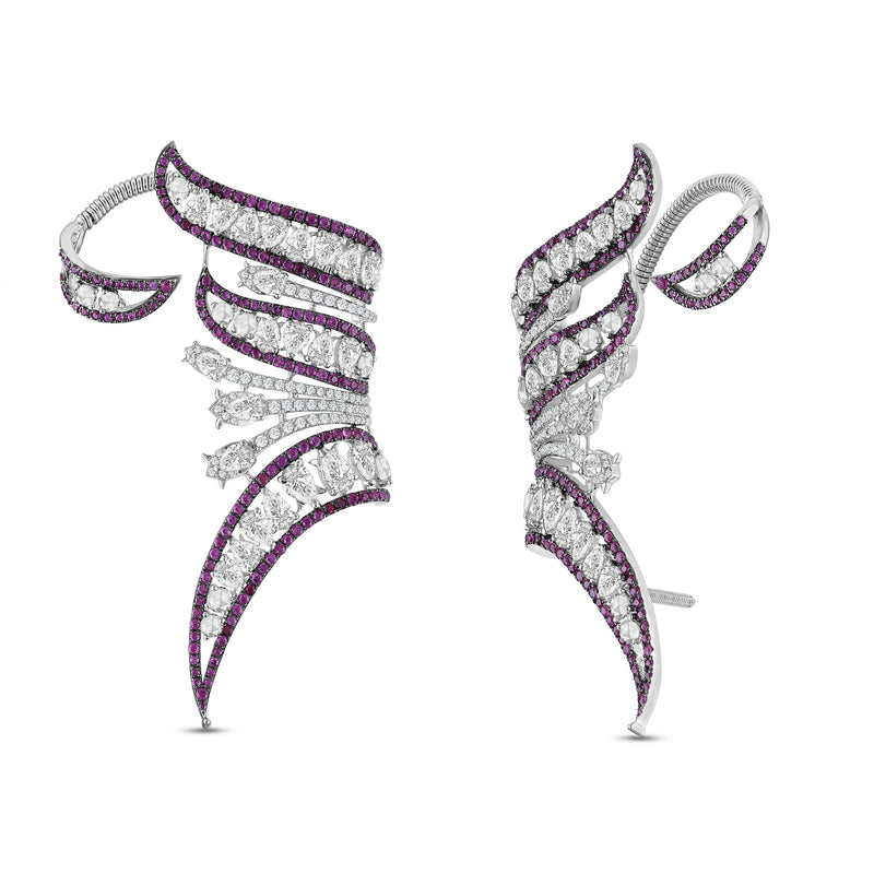 Zarelle Ruby & Diamond Climber Earrings