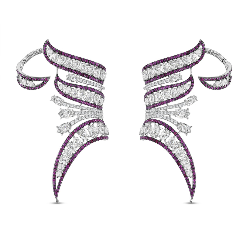 Zarelle Ruby & Diamond Climber Earrings