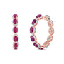 Ravielle Ruby & Diamond Hoop Bali Earrings