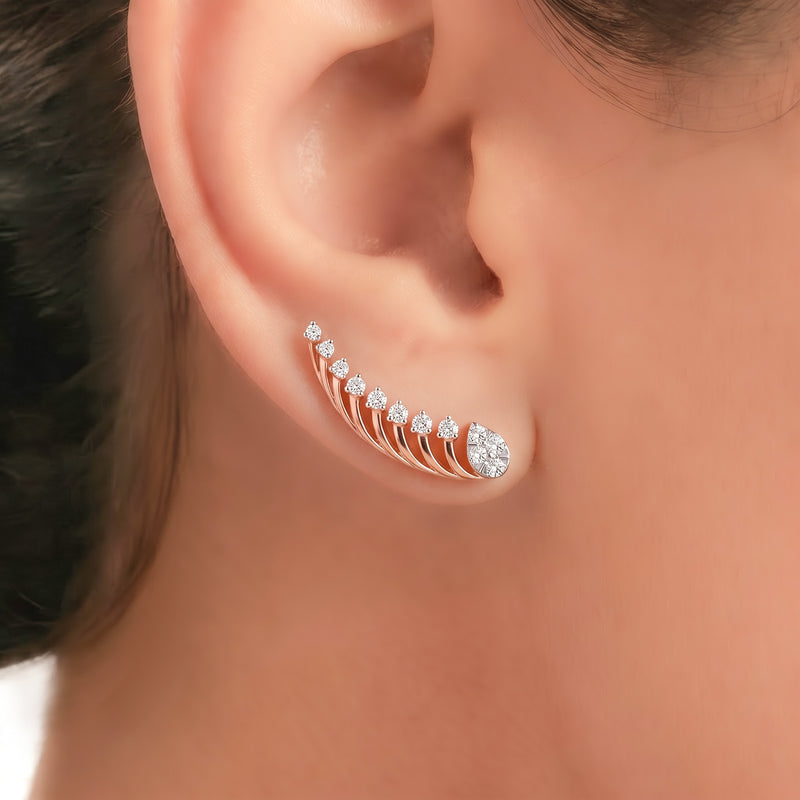 Serin Diamond Climber Earrings