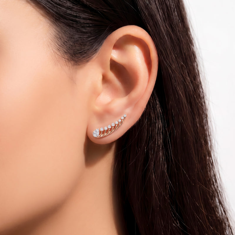 Serin Diamond Climber Earrings