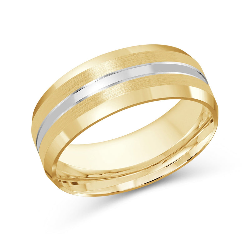 Two Tone Beveled Edge Men's Band