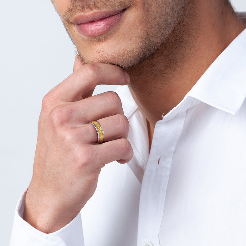 Two Tone Hammered Men's Band