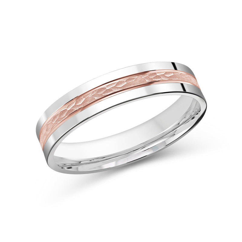 Two Tone Hammered Horizon Men's Band