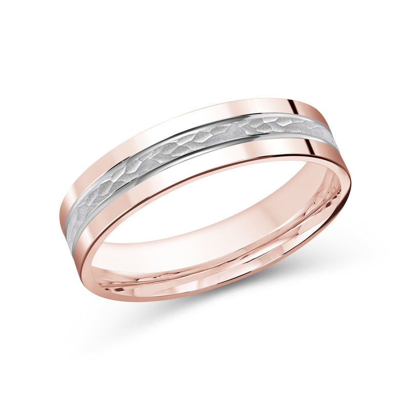 Two Tone Hammered Horizon Men's Band
