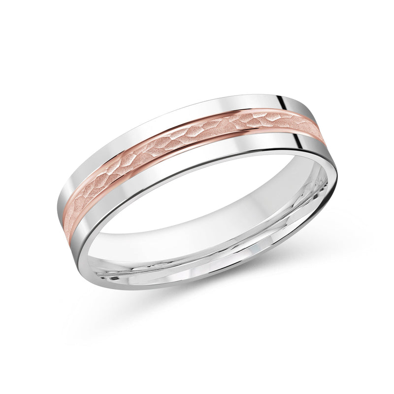 Two Tone Hammered Horizon Men's Band