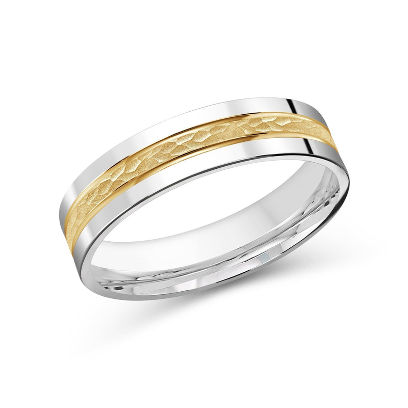 Two Tone Hammered Horizon Men's Band