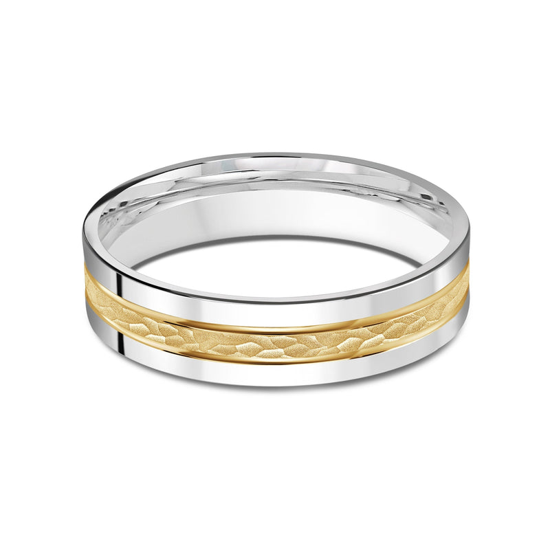 Two Tone Hammered Horizon Men's Band