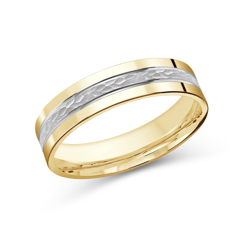 Two Tone Hammered Horizon Men's Band