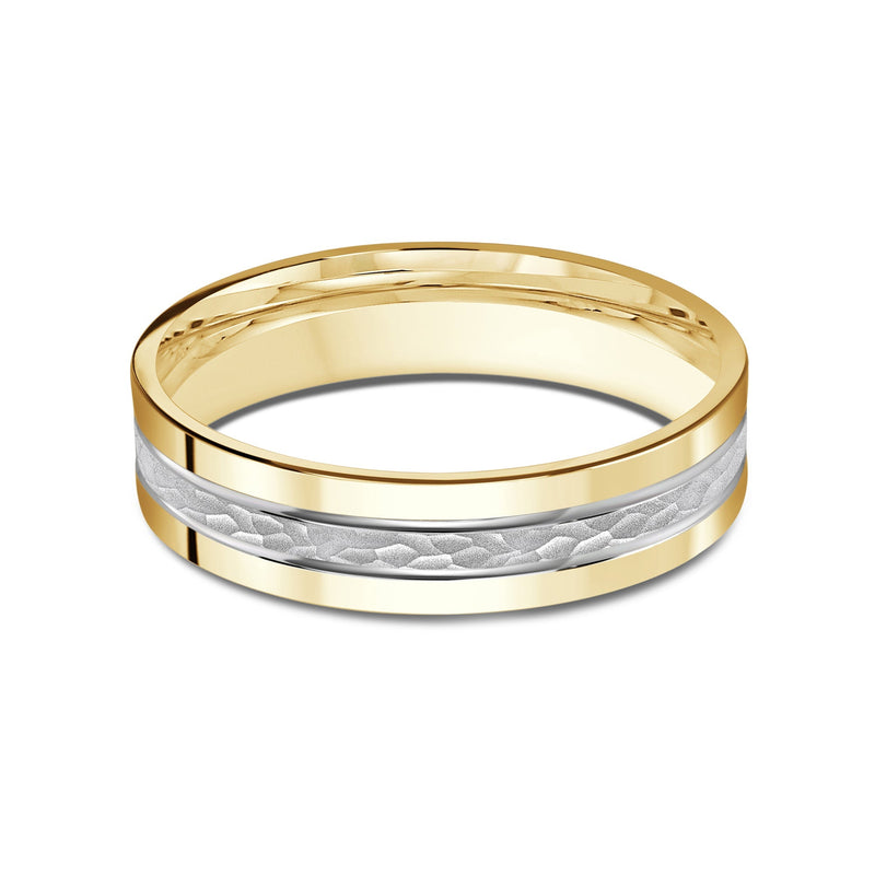 Two Tone Hammered Horizon Men's Band