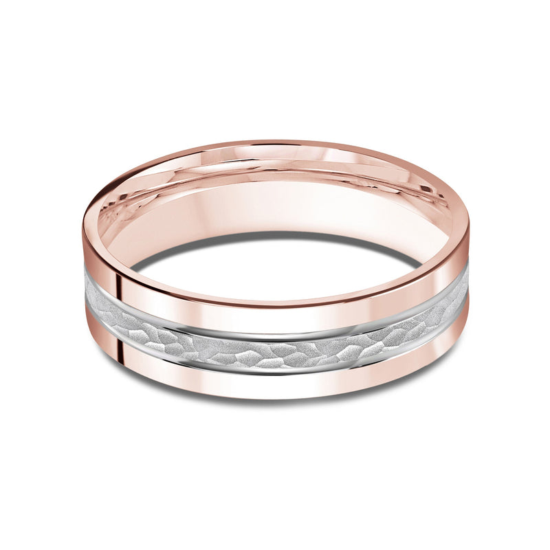 Two Tone Hammered Horizon Men's Band