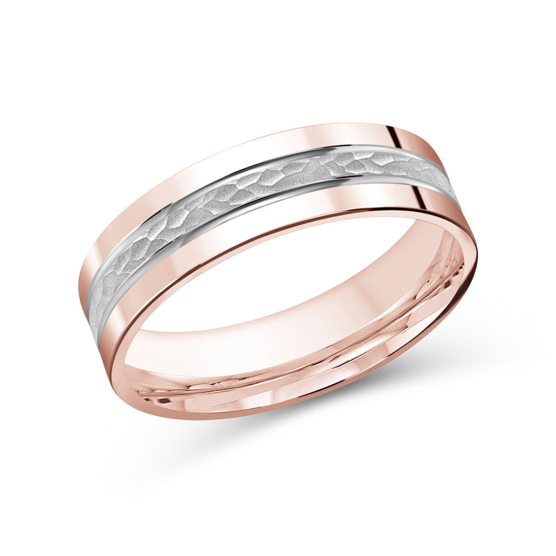 Two Tone Hammered Horizon Men's Band