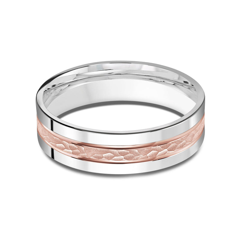 Two Tone Hammered Horizon Men's Band