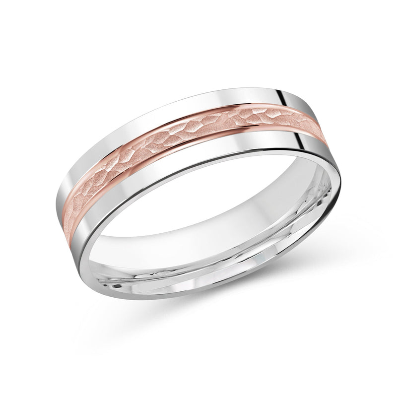 Two Tone Hammered Horizon Men's Band