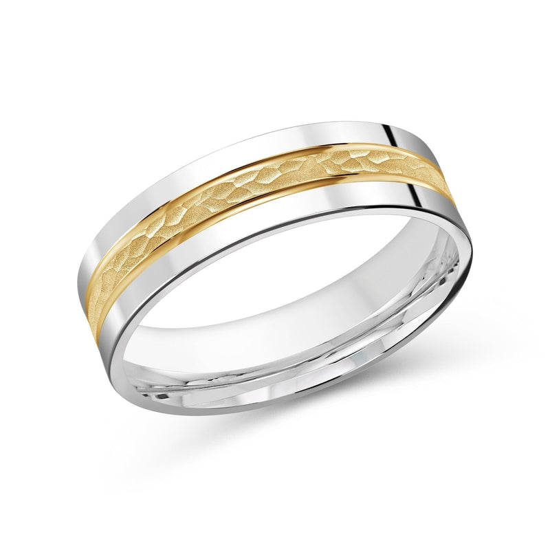 Two Tone Hammered Horizon Men's Band