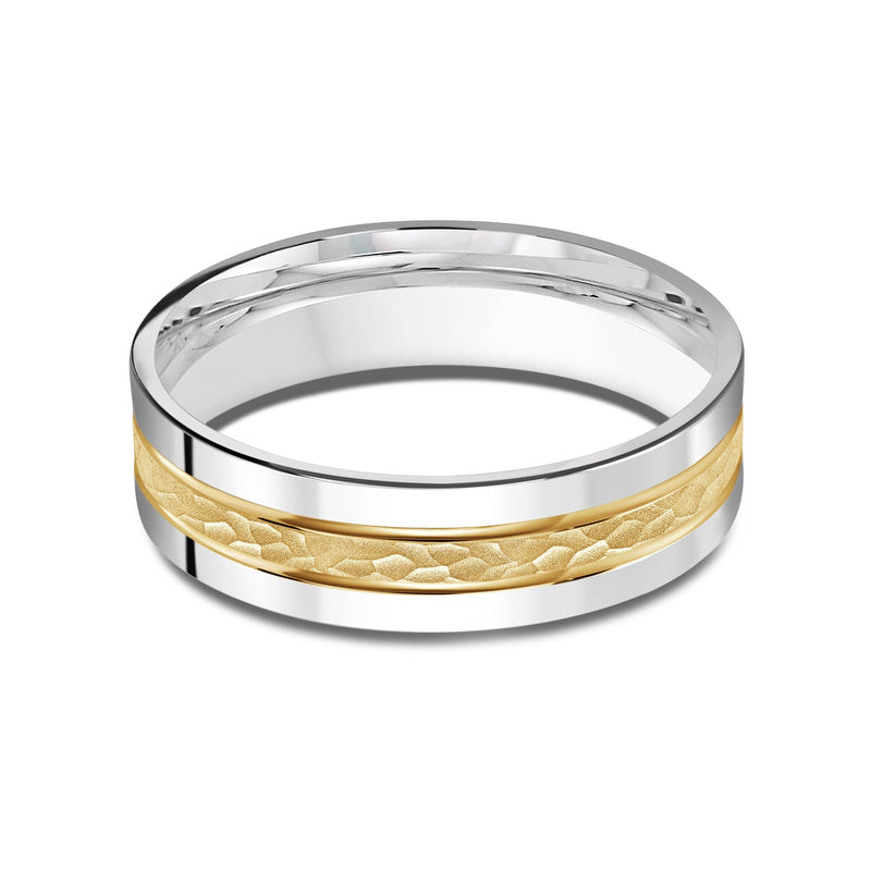 Two Tone Hammered Horizon Men's Band