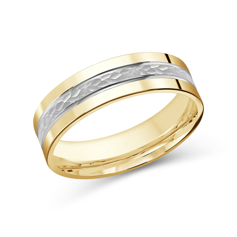 Two Tone Hammered Horizon Men's Band