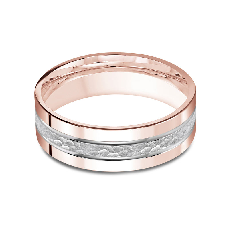 Two Tone Hammered Horizon Men's Band