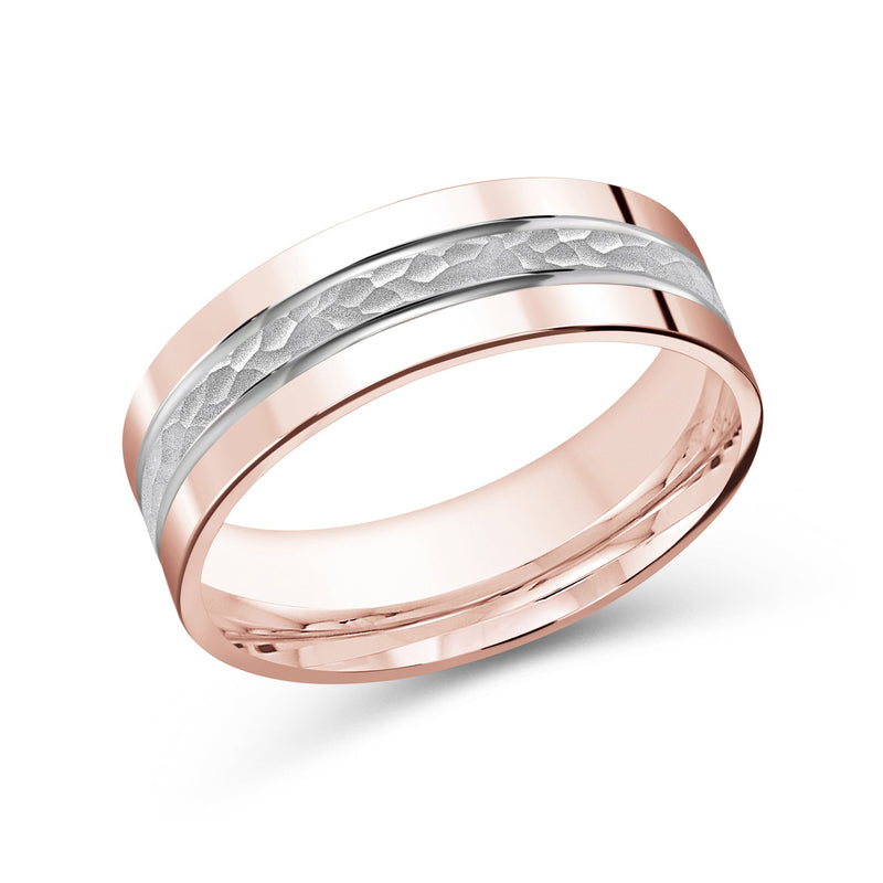 Two Tone Hammered Horizon Men's Band