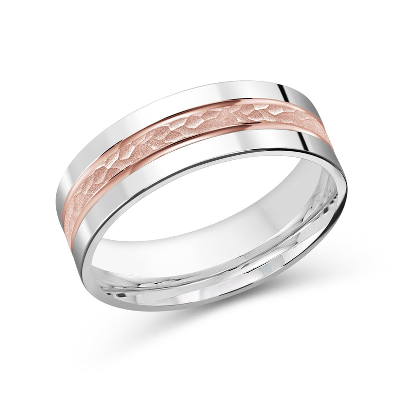 Two Tone Hammered Horizon Men's Band