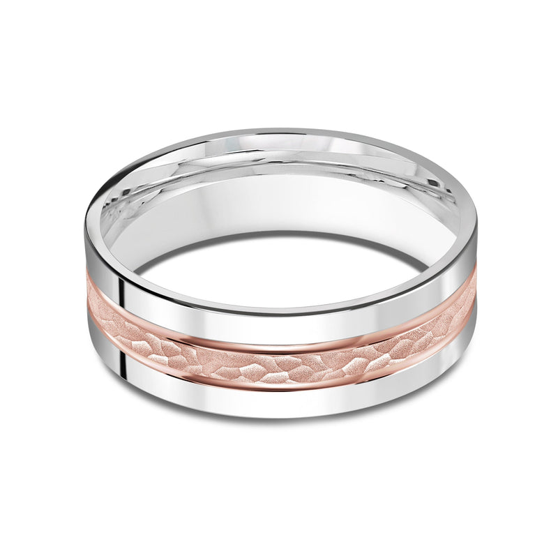 Two Tone Hammered Horizon Men's Band