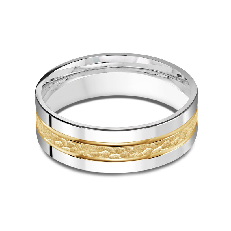 Two Tone Hammered Horizon Men's Band