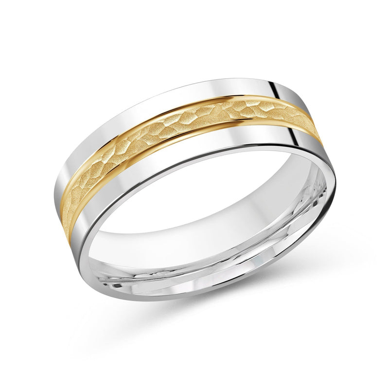 Two Tone Hammered Horizon Men's Band
