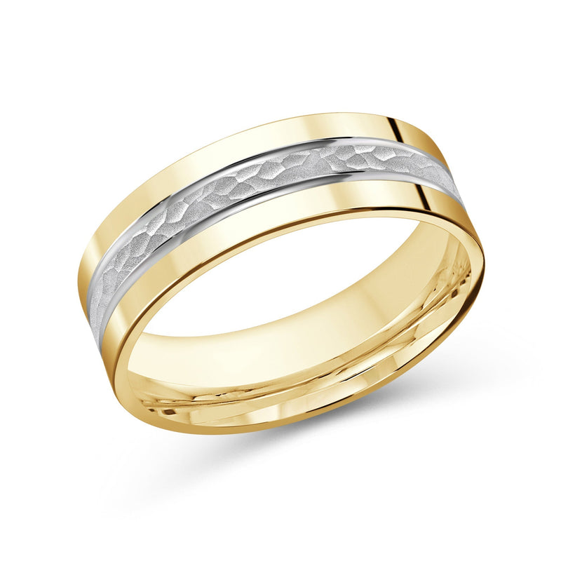 Two Tone Hammered Horizon Men's Band