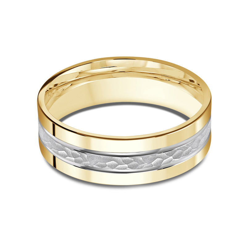 Two Tone Hammered Horizon Men's Band