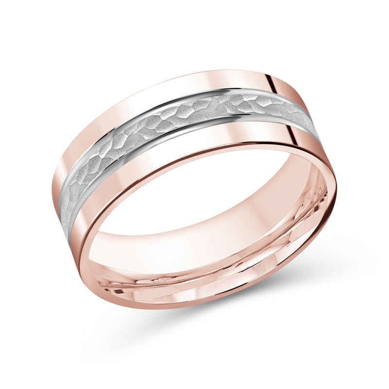 Two Tone Hammered Horizon Men's Band