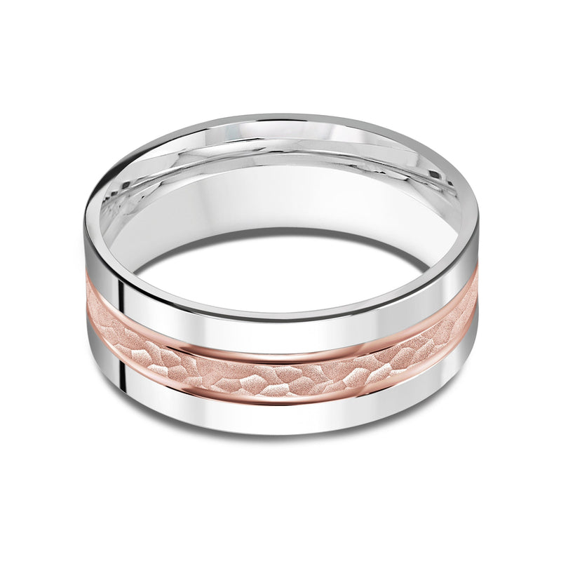 Two Tone Hammered Horizon Men's Band