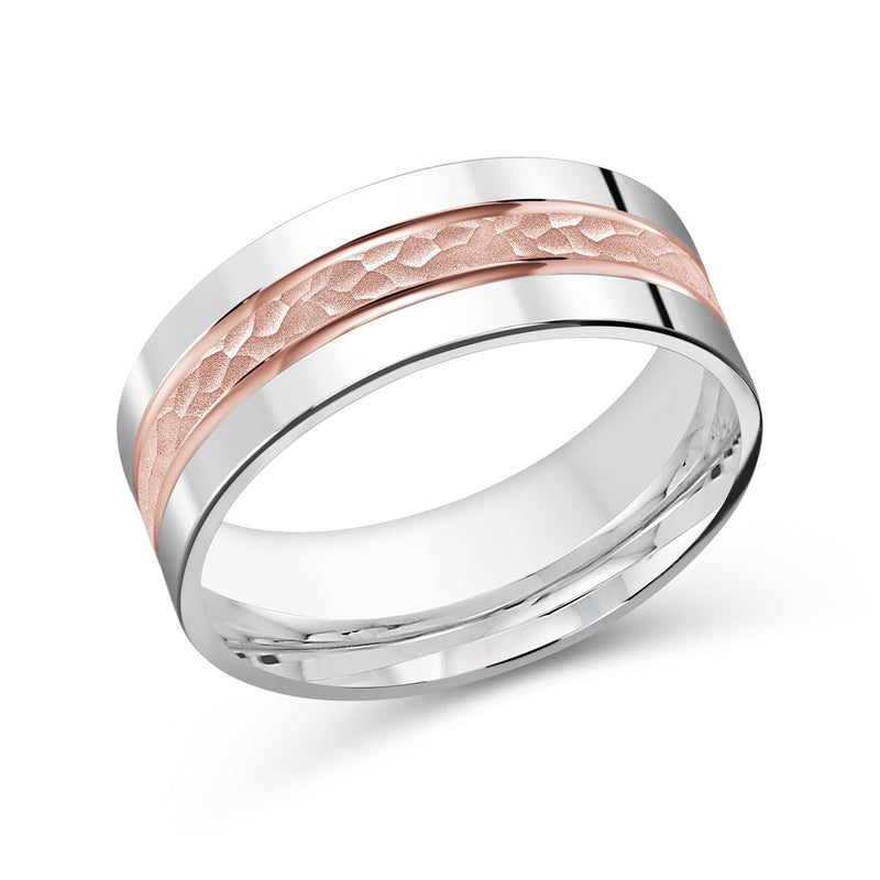 Two Tone Hammered Horizon Men's Band