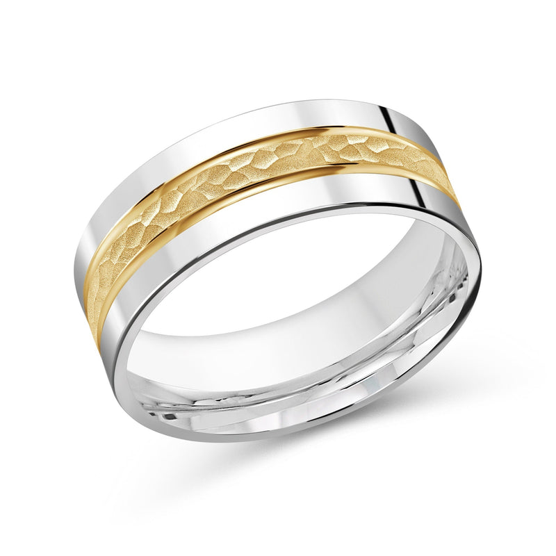 Two Tone Hammered Horizon Men's Band