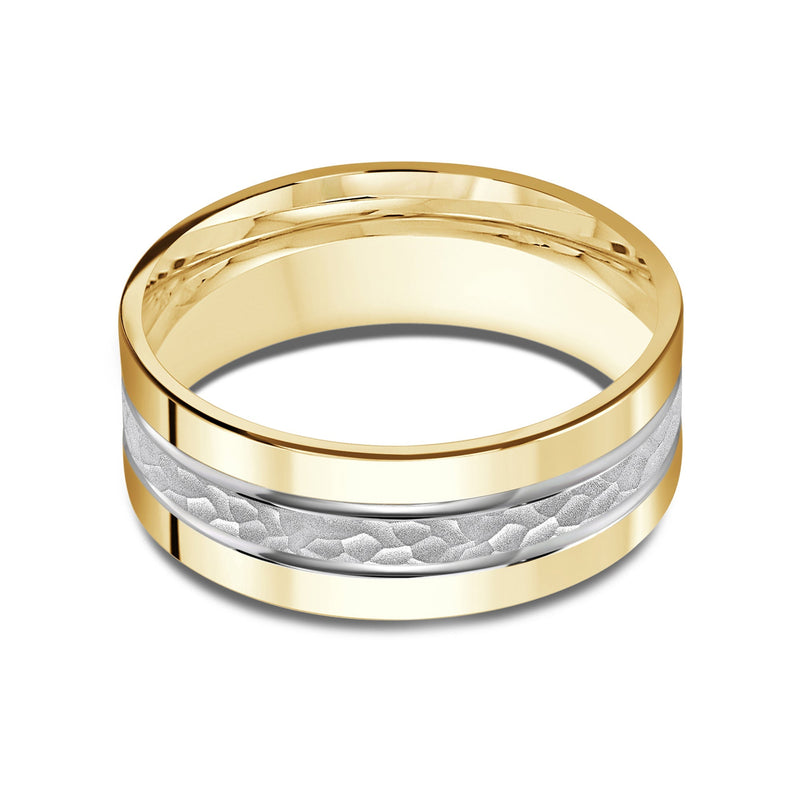 Two Tone Hammered Horizon Men's Band