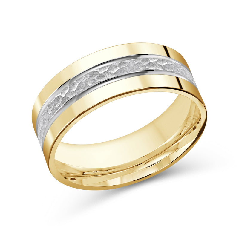 Two Tone Hammered Horizon Men's Band