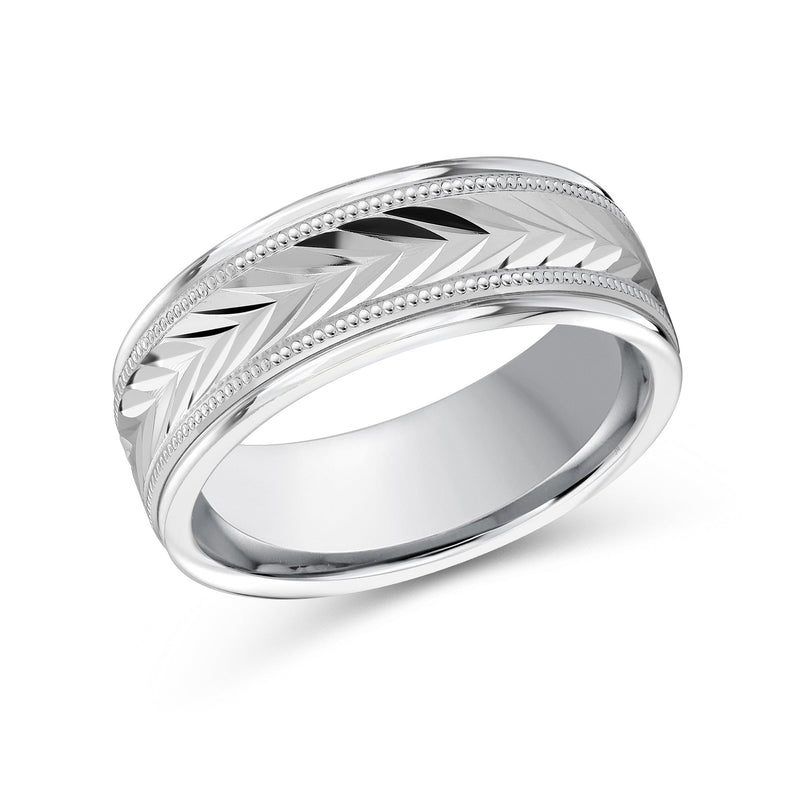 Chevron Milgrain Men's Band