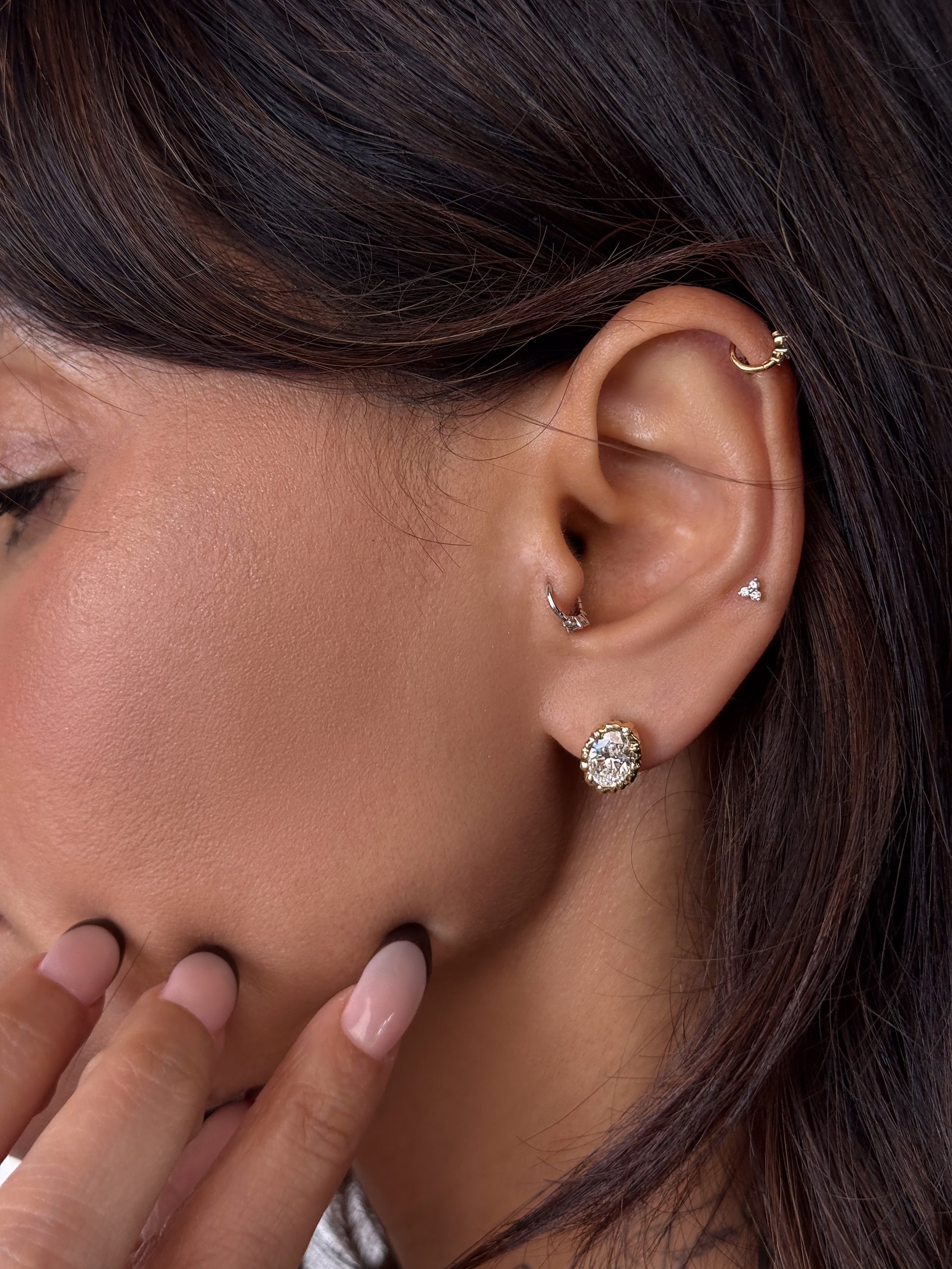 Icona Oval Solitaire Earrings