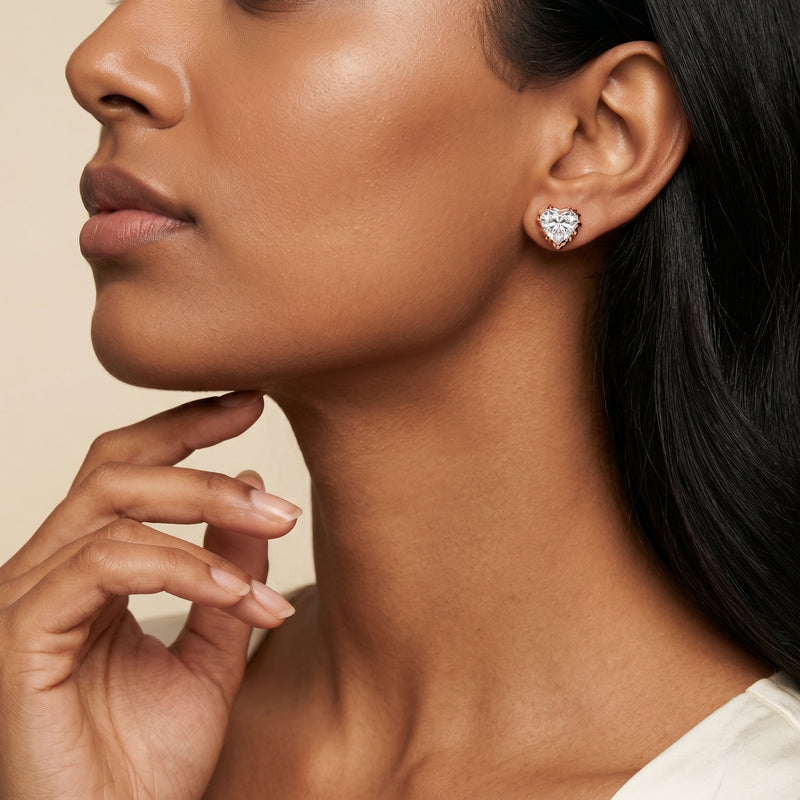 Icona Heart Solitaire Earrings
