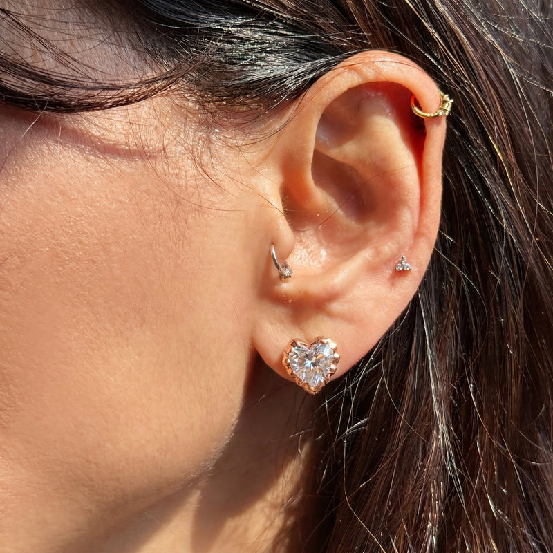 Icona Heart Solitaire Earrings
