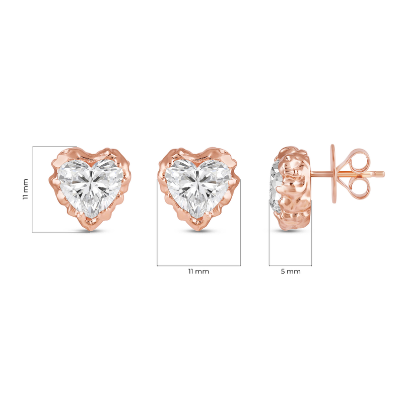 Icona Heart Solitaire Earrings